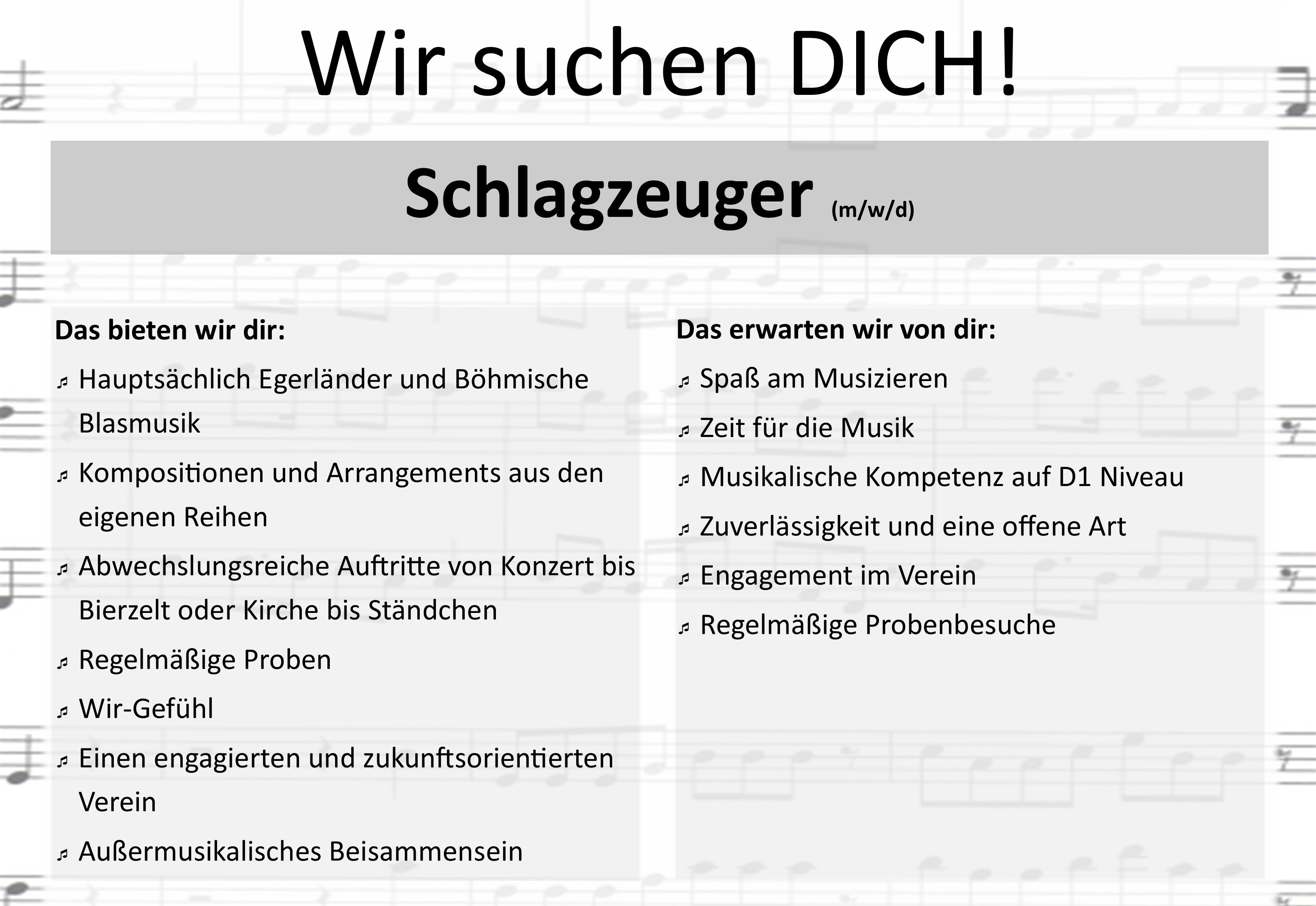 Stellenanzeige Dirigent